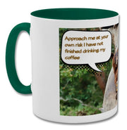 Bear Mug| Approach me at your own risk| coffee lover double coloured mug - Green