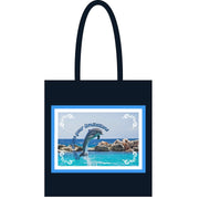 Black tote bag| Rise above your limitations| Dolphin tote bag