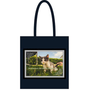 Black tote bag| Innocence is fragrance of the heart| Cute kitten tote bag